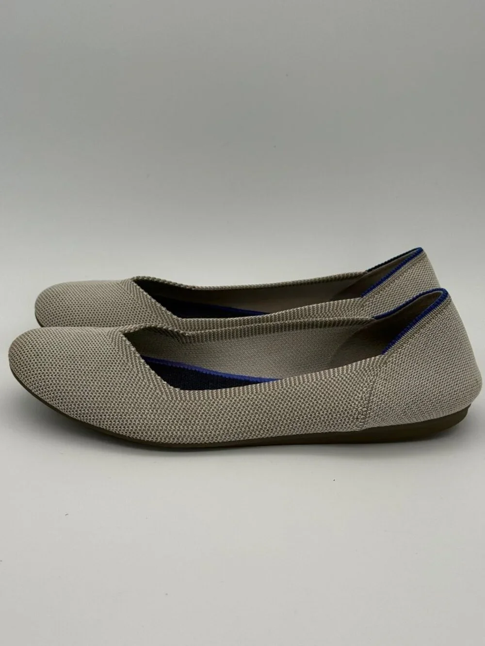 Rothy's The Flat Ecru Beige Knit Round Toe Ballet Flats Size 8